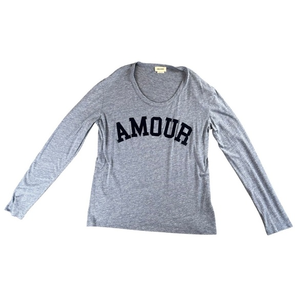 Zadig & Voltaire Women's Willy Amour Blue Long Sleeve Graphic Tee In Size M - Picture 2 of 8